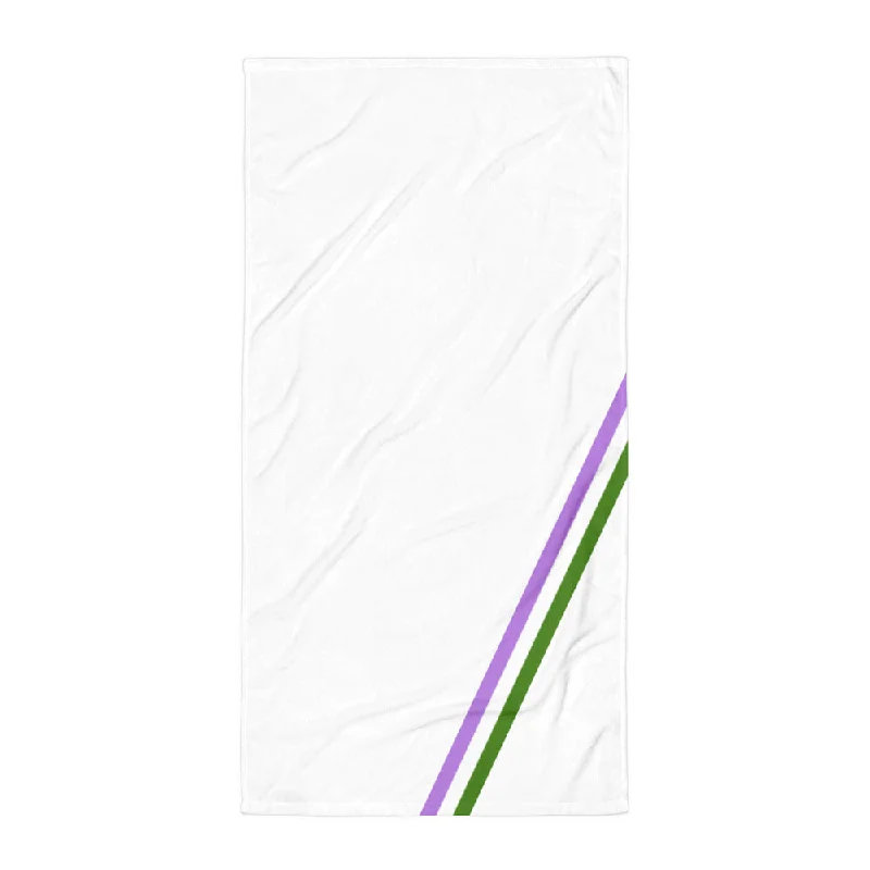 Genderqueer Diagonal Flag Colors LGBTQ+ Beach Towel