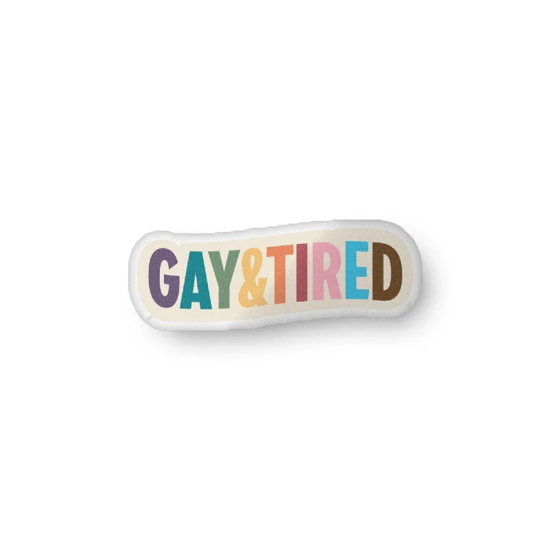 Gay & Tired Rainbow Pillow