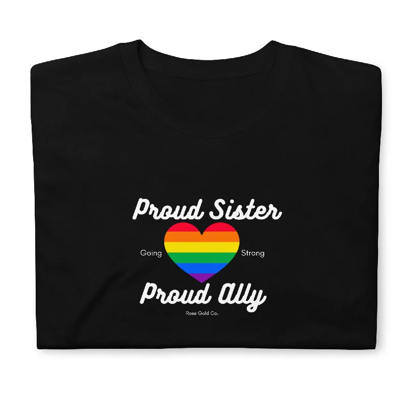 Lightweight graphic tees for summer pride parades--Proud Sister Ally Pride Short-Sleeve Unisex T-Shirt Lightweight graphic tees for summer pride parades--Proud Sister Ally Pride Short-Sleeve Unisex T-Shirt