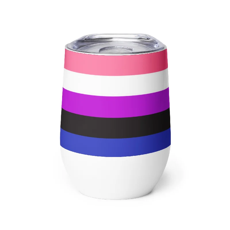 Genderfluid Pride Flag Stainless Steel Wine Tumbler 12oz