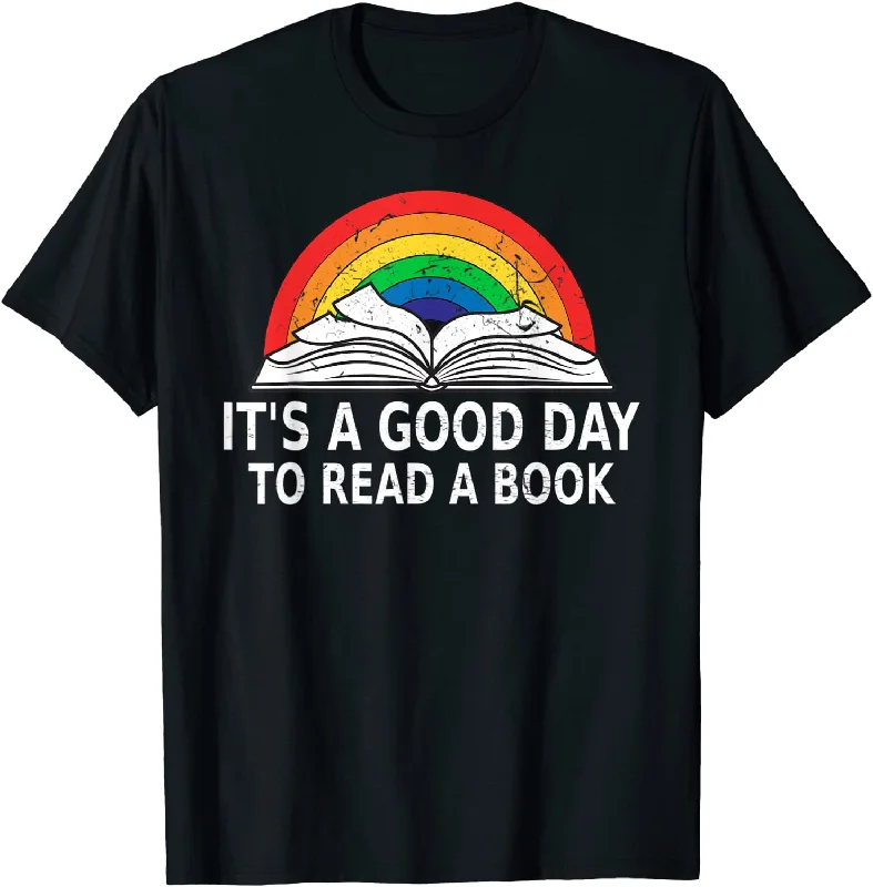 Shirts For Pride, It's A Good Day To Read A Book T Shirt Reading Lovers Retro Rainbow T-Shirt Shirts For Pride, It's A Good Day To Read A Book T Shirt Reading Lovers Retro Rainbow T-Shirt