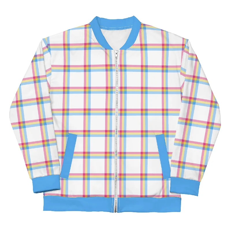 Pansexual Pan Pride Bomber Jacket Coat - Plaid