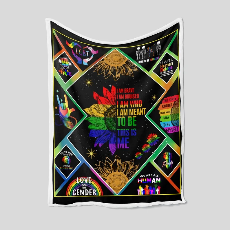 Lgbt Sunflower This Is Me Blanket Gift For Friend Lesbian, Family Birthday Gay Gift Home Decor, Pride Gift Lgbt Sunflower This Is Me Blanket Gift For Friend Lesbian, Family Birthday Gay Gift Home Decor, Pride Gift