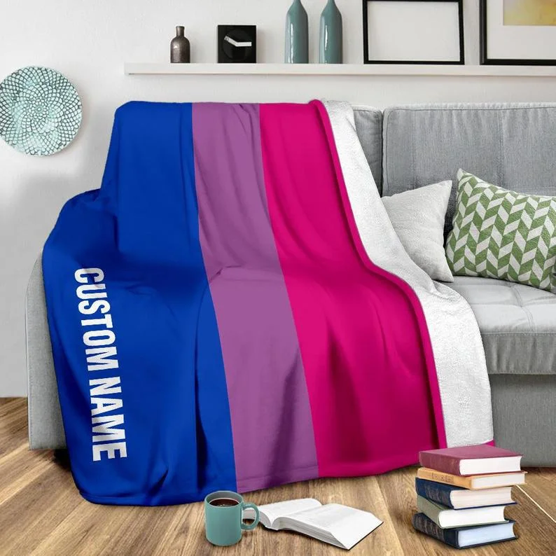 Personalized Bisexual Pride Blanket, Lgbt Throw Blanket, Bisexual Fleece Blanket, Bisexual Gifts Personalized Bisexual Pride Blanket, Lgbt Throw Blanket, Bisexual Fleece Blanket, Bisexual Gifts