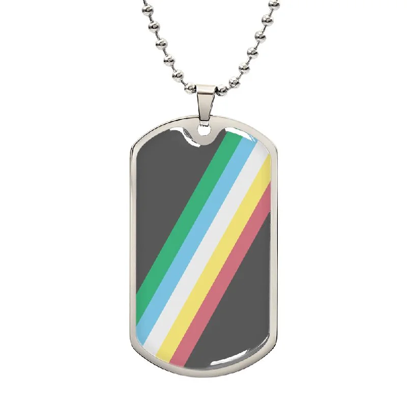 Disability Pride Military Dog Tag Necklace