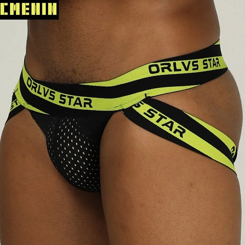 ORLVS STAR Men's Mesh G-String Jockstrap Underwear