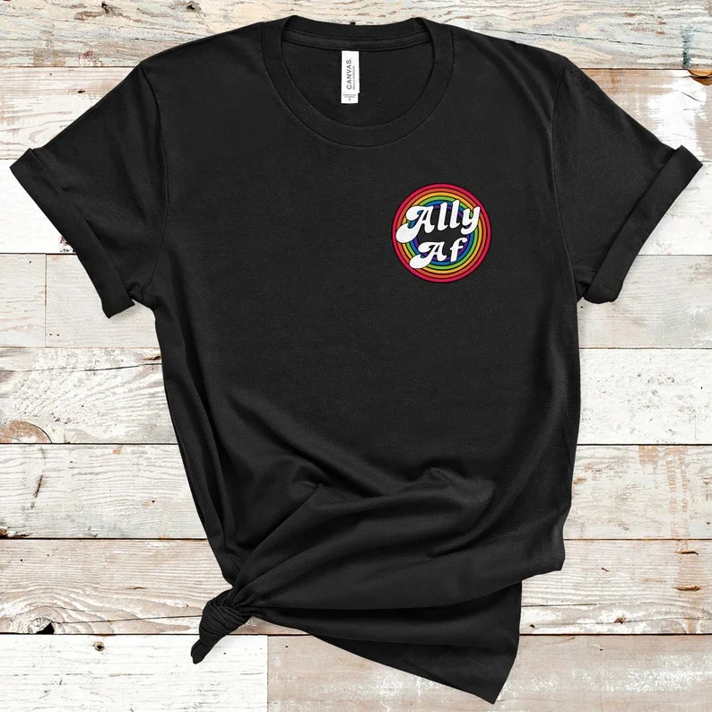 Graphic pride t-shirts with hand-painted pride flag art--LGBT Ally AF Tee Shirt Gay Pride LGBTQ Shirt, Pride Shirt, Trans T Shirt, LGBT Shirt, Gay Clothing Graphic pride t-shirts with hand-painted pride flag art--LGBT Ally AF Tee Shirt Gay Pride LGBTQ Shirt, Pride Shirt, Trans T Shirt, LGBT Shirt, Gay Clothing