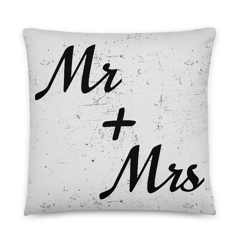 Mr and Mrs Wedding Engagement Throw Pillow