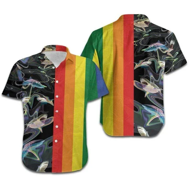 Beach Shirt Hawaii Shirt Lgbt Rainbow Sharks , Gay Pride Clothes, Gay Hawaiian Shirts Beach Shirt Hawaii Shirt Lgbt Rainbow Sharks , Gay Pride Clothes, Gay Hawaiian Shirts