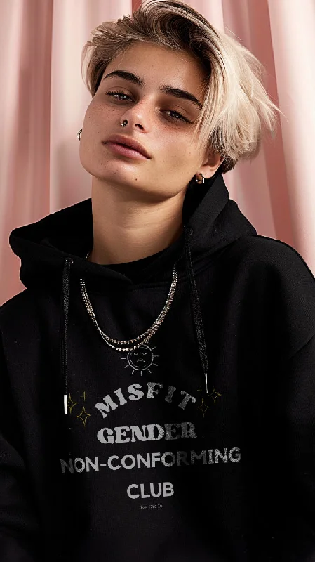 Best pride hoodies for LGBTQ+ activists--Misfit Gender non Conforming Club Unisex Hoodie Best pride hoodies for LGBTQ+ activists--Misfit Gender non Conforming Club Unisex Hoodie