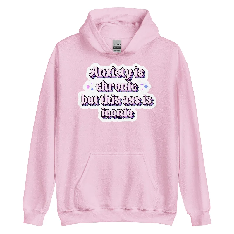 Stylish sweatshirts for nonbinary pride wearers--Anxiety is Chronic but this ass is iconic Unisex Sweat Shirt Stylish sweatshirts for nonbinary pride wearers--Anxiety is Chronic but this ass is iconic Unisex Sweat Shirt