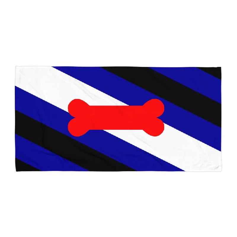 Puppy Pup Play Pride Flag Beach Blanket Towel