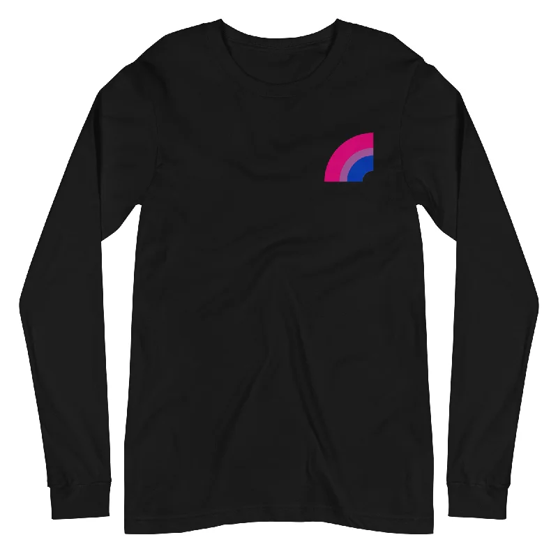 Where to buy bold graphic pride t-shirts online--Bisexual Pride Arched Flag Unisex Fit Long Sleeve T-Shirt Where to buy bold graphic pride t-shirts online--Bisexual Pride Arched Flag Unisex Fit Long Sleeve T-Shirt