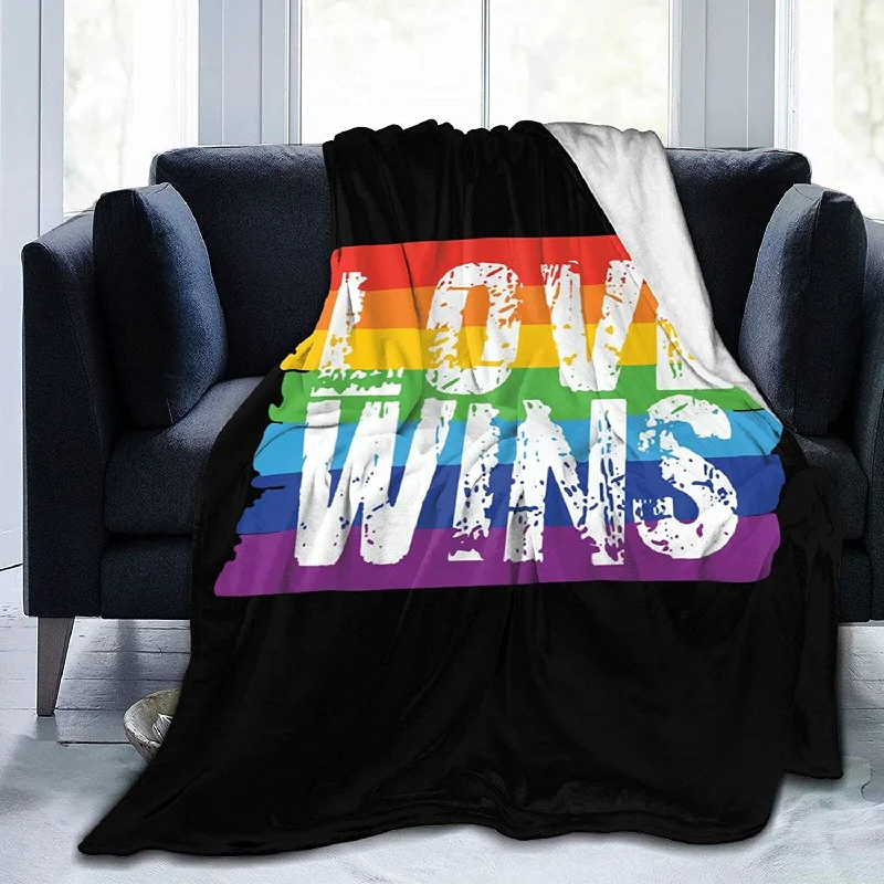 Lgbt Gay Pride Love Wins Flannel Fleece Throw Blankets For Bed Sofa Living Room Soft Blanket For Lesbian Lgbt Gay Pride Love Wins Flannel Fleece Throw Blankets For Bed Sofa Living Room Soft Blanket For Lesbian