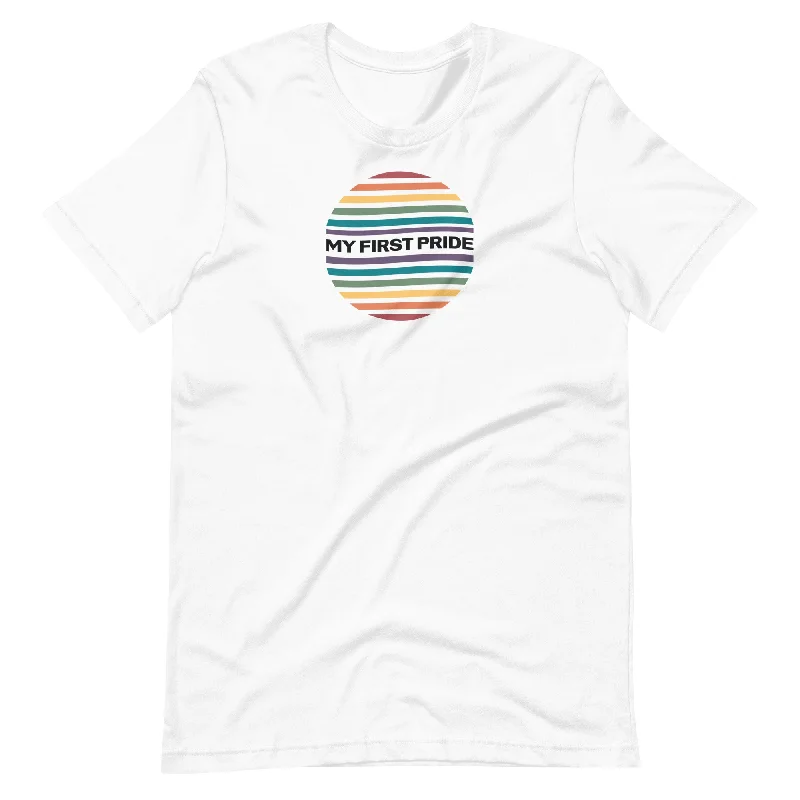 Lightweight graphic tees for summer pride events--My First Pride Unisex T-Shirt