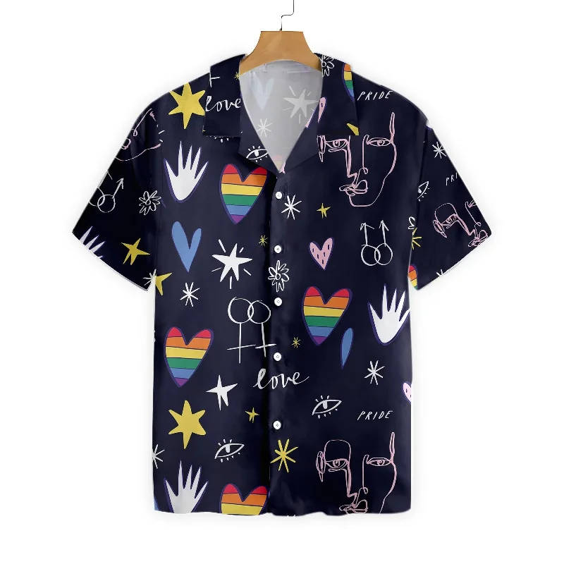 Graphic pride t-shirts with embroidered rainbow hearts--Gay Pride 3D Shirt, Love Is Love Happy LGBT Hawaiian Shirt, Pride Shirts Graphic pride t-shirts with embroidered rainbow hearts--Gay Pride 3D Shirt, Love Is Love Happy LGBT Hawaiian Shirt, Pride Shirts