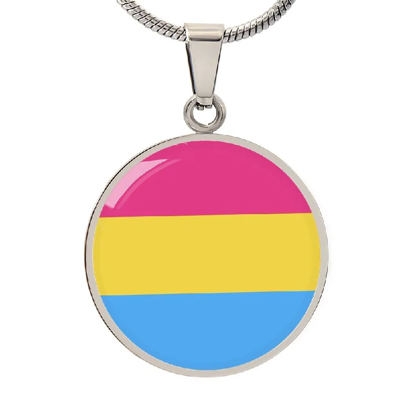 Pansexual Pan Pride Circle Pendant Necklace
