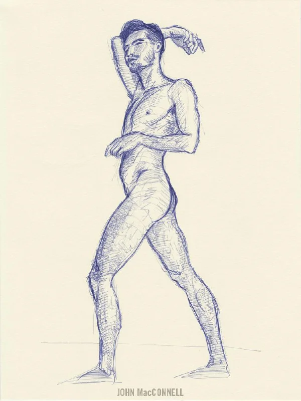 "Travis" - original ink figure drawing