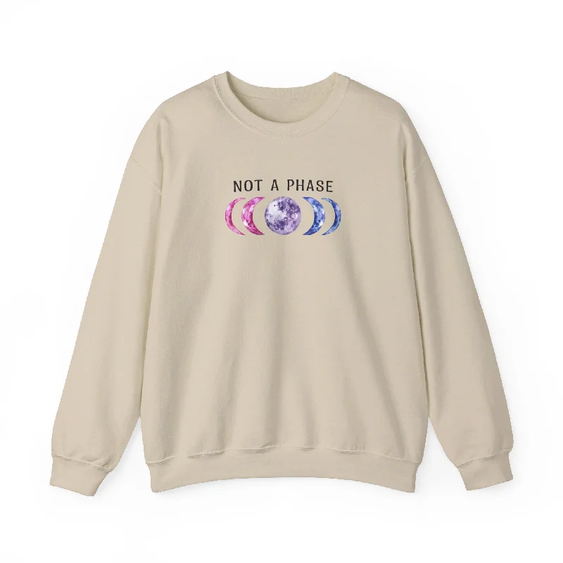 Graphic pride tees with eco-friendly inks and fabrics--Bi Pride Not a Phase Bisexual LGBT Pride Sweatshirt Graphic pride tees with eco-friendly inks and fabrics--Bi Pride Not a Phase Bisexual LGBT Pride Sweatshirt