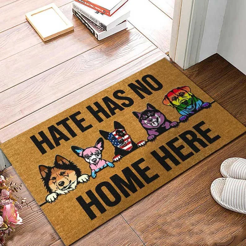 Lgbt Doormat Hate Has No Home Here Doormat, Lgbtq Pride Doormat, Transgender Doormat Gift For Trans Lgbt Doormat Hate Has No Home Here Doormat, Lgbtq Pride Doormat, Transgender Doormat Gift For Trans