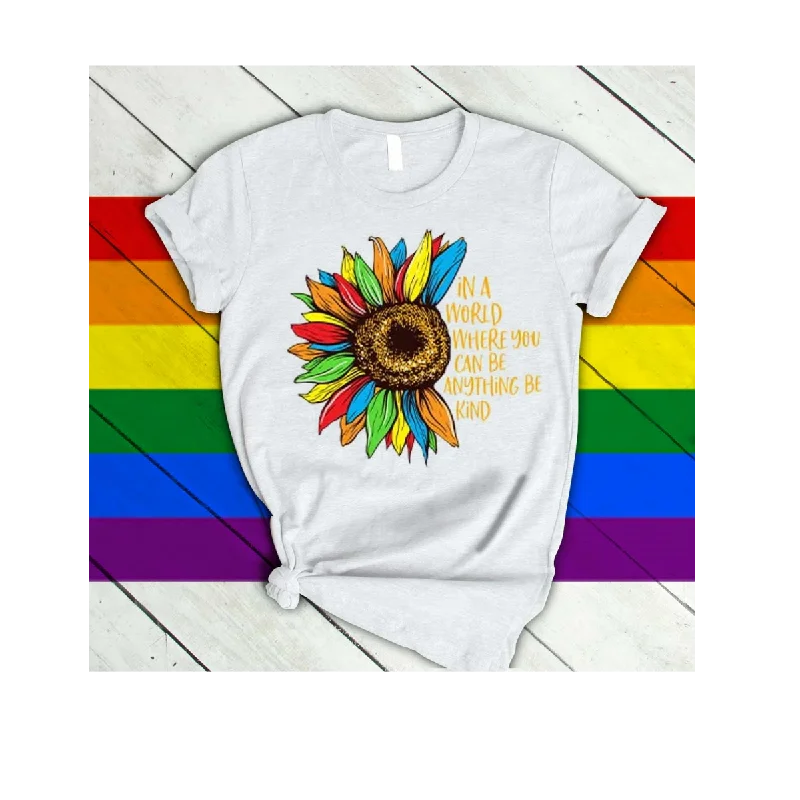 Soft breathable graphic tees for outdoor pride festivals--LGBT Pride T-Shirts, LGBT Shirt, Be Kind Shirt, Gay Shirt, Sunflower LGBT Women Shirt Soft breathable graphic tees for outdoor pride festivals--LGBT Pride T-Shirts, LGBT Shirt, Be Kind Shirt, Gay Shirt, Sunflower LGBT Women Shirt