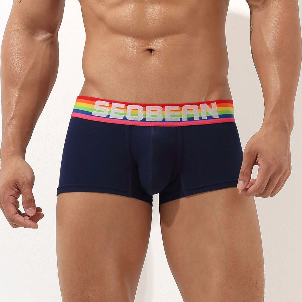 SEOBEAN Men’s Pride-Banded Bulge Boxers