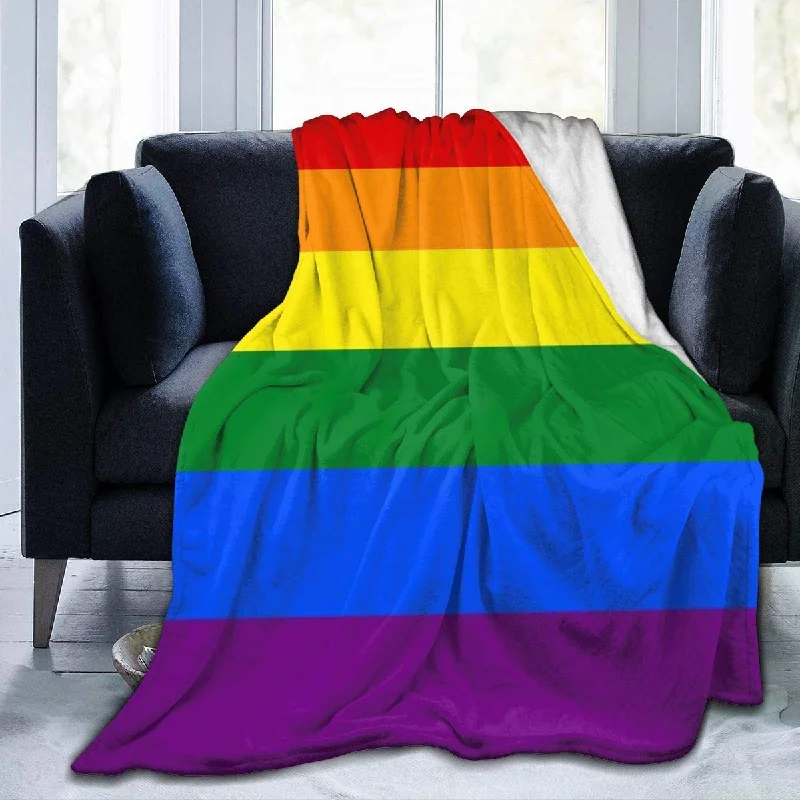 Flannel Blanket Lgbt Rainbow Flag Lightweight Cozy Bed Blanket Soft Throw Blanket Fits Couch Sofa For Pride Month Flannel Blanket Lgbt Rainbow Flag Lightweight Cozy Bed Blanket Soft Throw Blanket Fits Couch Sofa For Pride Month