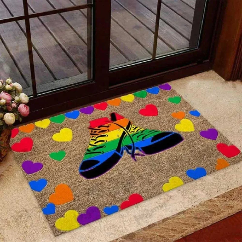 Lgbt Doormat Pride Doormat For Ally, Pride Gay Gift, Lesbian Doormat Color Rainbow Mat Lgbt Doormat Pride Doormat For Ally, Pride Gay Gift, Lesbian Doormat Color Rainbow Mat