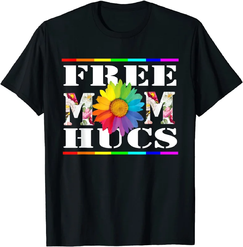 T Shirt For Pride Lesbian Free Mom Hugs Sunflower LGBT T Shirt