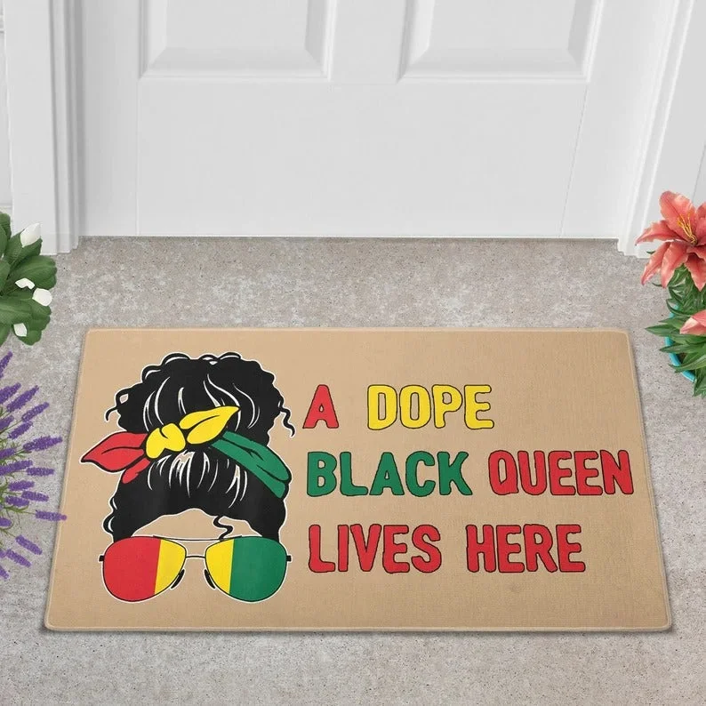 Juneteenth Doormat, Black Queen Doormat, A Dope Black Queen Lives Here Doormat, Black Pride Doormat Juneteenth Doormat, Black Queen Doormat, A Dope Black Queen Lives Here Doormat, Black Pride Doormat