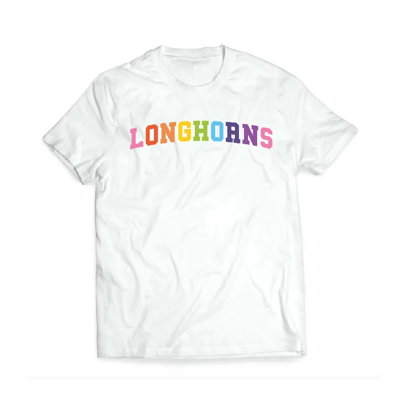 Graphic pride t-shirts with subtle allyship messages--Rainbow Longhorns - Tee Shirt