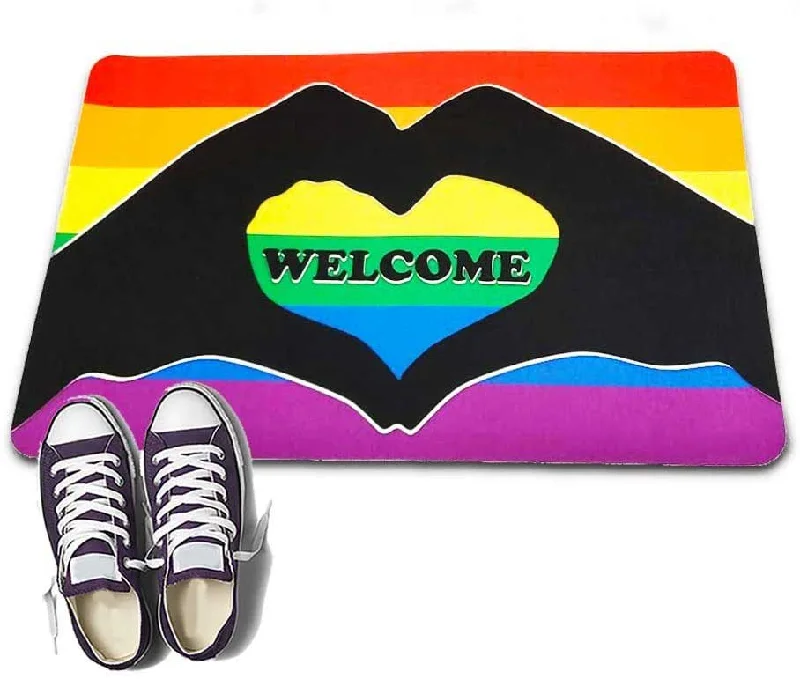 Welcome Pride Doormat Rainbow Lgbt Door Mat, Support Lgbtq Gifts Pride Month Gifts To Lesbian Friend Welcome Pride Doormat Rainbow Lgbt Door Mat, Support Lgbtq Gifts Pride Month Gifts To Lesbian Friend
