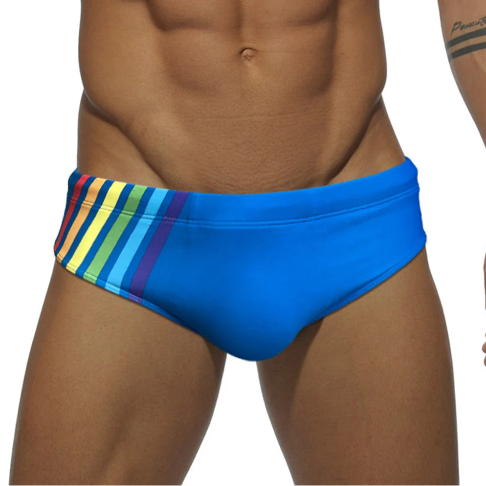 Men’s Pride Streak Bikini Swim Briefs