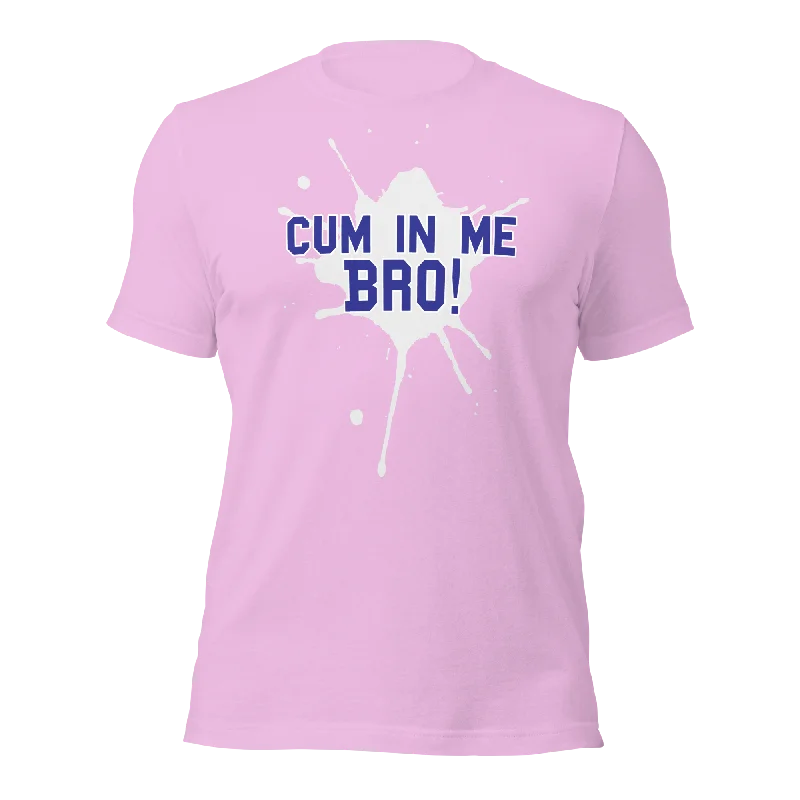 Graphic pride t-shirts with rainbow stars and stripes--Cum In Me Bro! - T-Shirt