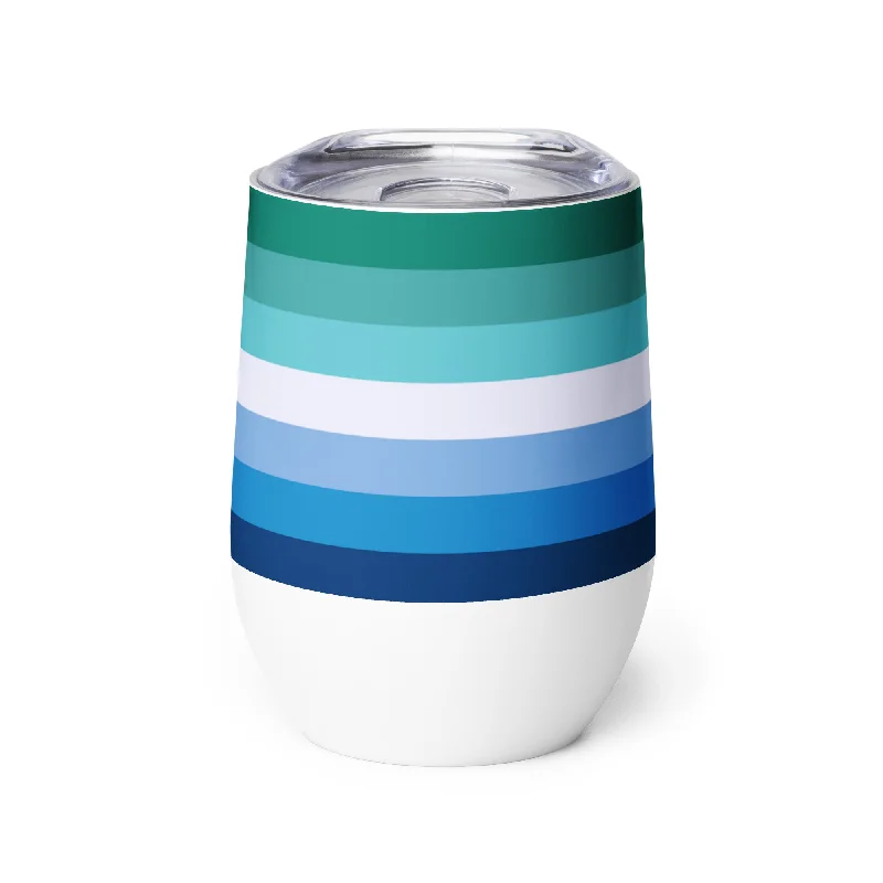 Gay MLM Vincian Pride Flag Stainless Steel Wine Tumbler 12oz