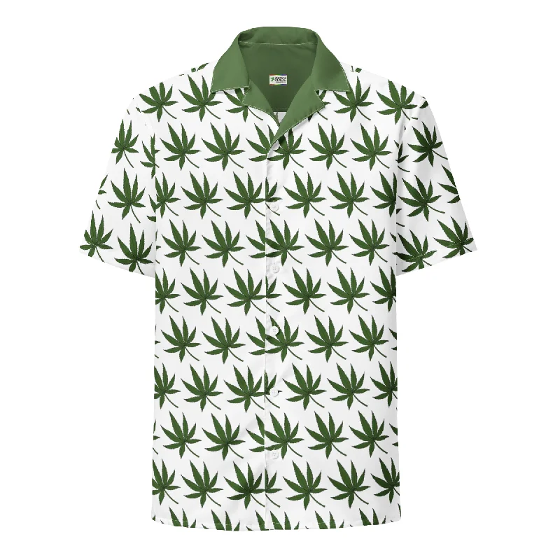 Lucky 420 Weed Button-Down Short Sleeve Shirt Unisex