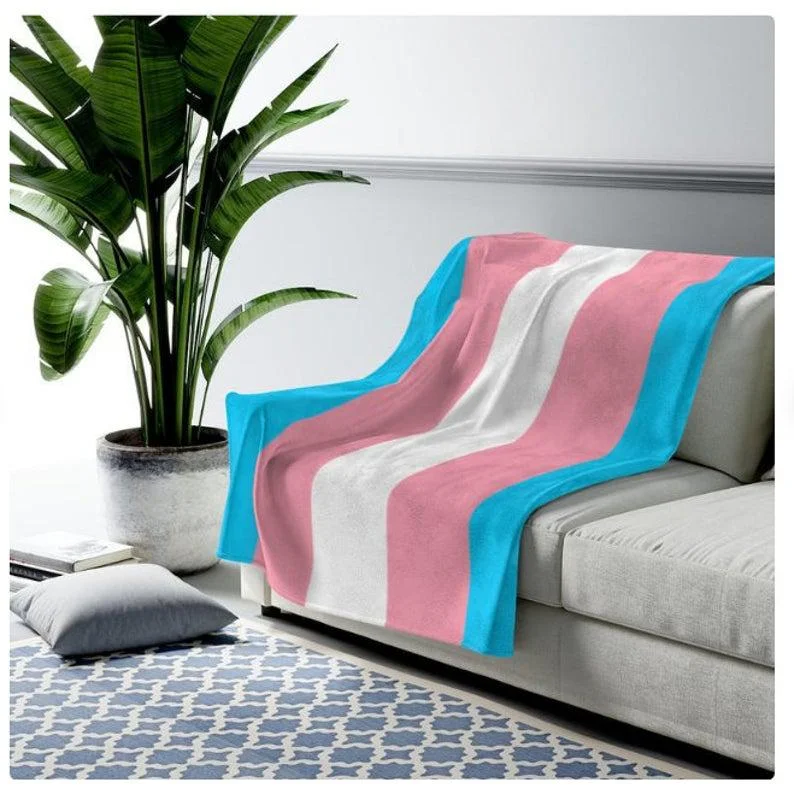 Transgender Flag Blanket, Trans Pride Flag Blanket,Trans Flag Plush Blanket, Lgbt Quilt Transgender Flag Blanket, Trans Pride Flag Blanket,Trans Flag Plush Blanket, Lgbt Quilt