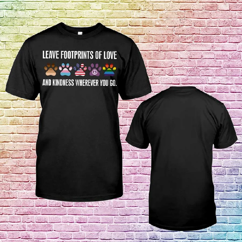 Bisexual T Shirts, Lesbian Apparel, Leave Footprints Of Love, Pride Shirt For Lgbt Month Bisexual T Shirts, Lesbian Apparel, Leave Footprints Of Love, Pride Shirt For Lgbt Month