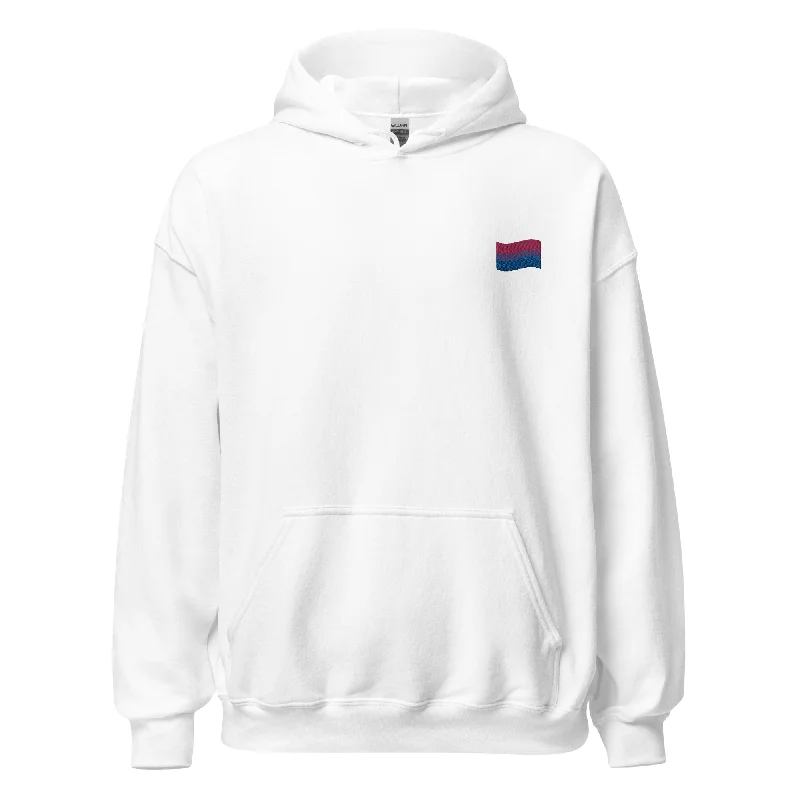 Warm sweatshirts for winter pride celebrations--Bisexual Flag Embroidered Unisex Hoodie Warm sweatshirts for winter pride celebrations--Bisexual Flag Embroidered Unisex Hoodie