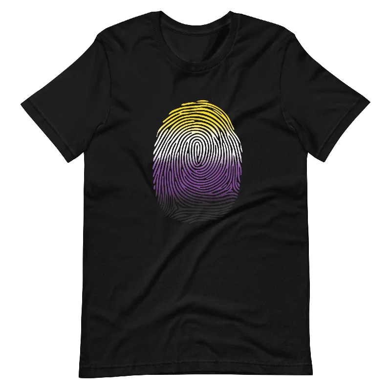 Nonbinary Enby Pride Identity Fingerprint Shirt - Unisex