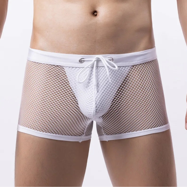 Men’s “I Am Ready” Lace-Up Mesh Trunks