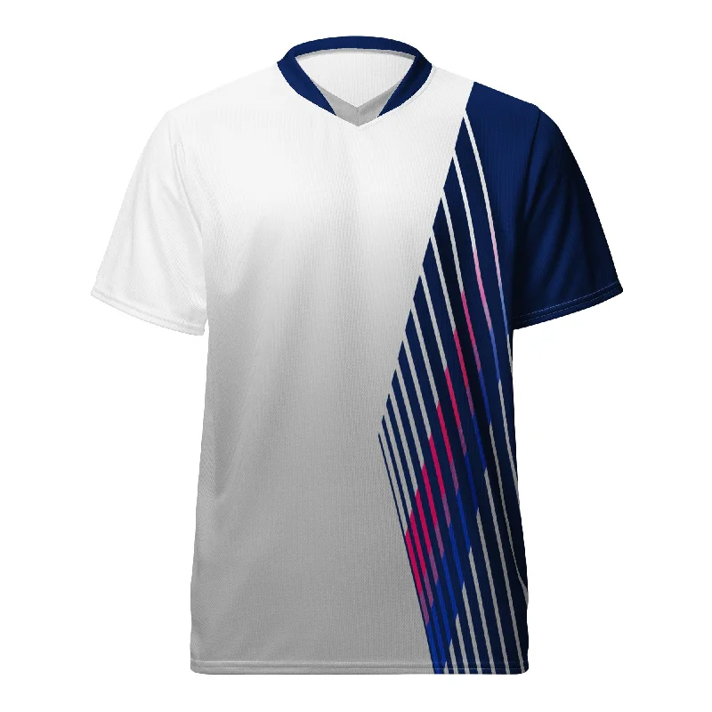 Graphic pride t-shirts with subtle queer pride accents--Bisexual Pride Unisex Sports Jersey Graphic pride t-shirts with subtle queer pride accents--Bisexual Pride Unisex Sports Jersey
