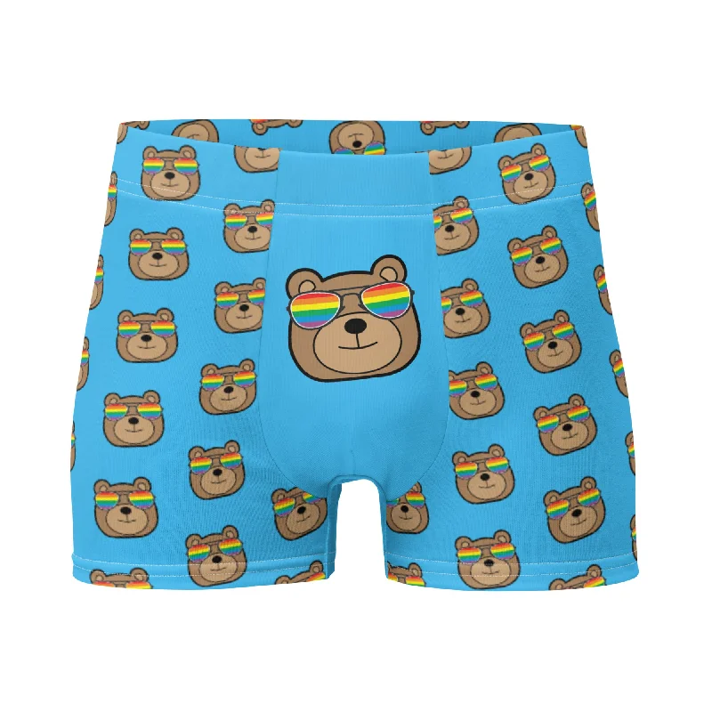 Gay Bear with Rainbow Sunglasses Mens Boxer Briefs Underwear