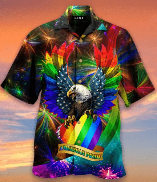 Graphic pride t-shirts with retro pride parade themes--LGBT Eagle American Pride Awesome Background Design Hawaiian Shirt Graphic pride t-shirts with retro pride parade themes--LGBT Eagle American Pride Awesome Background Design Hawaiian Shirt