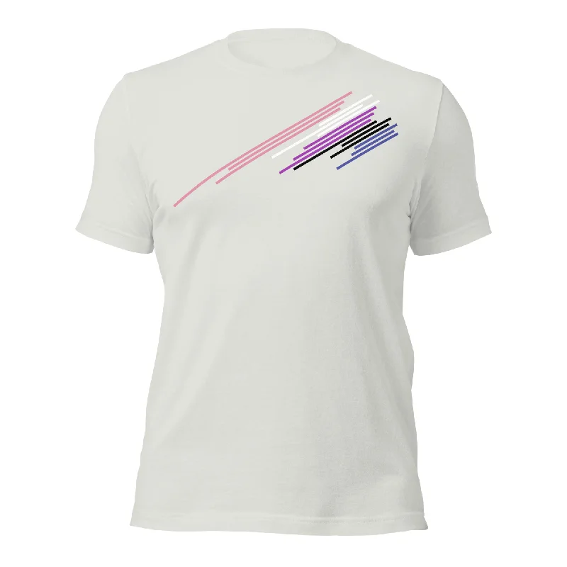 Graphic pride tees with neon pride flag colors--Genderfluid Modern Queer T-Shirt