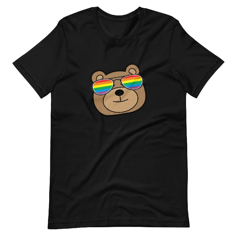 Gay Bear in Rainbow Sunglasses Unisex T-shirt