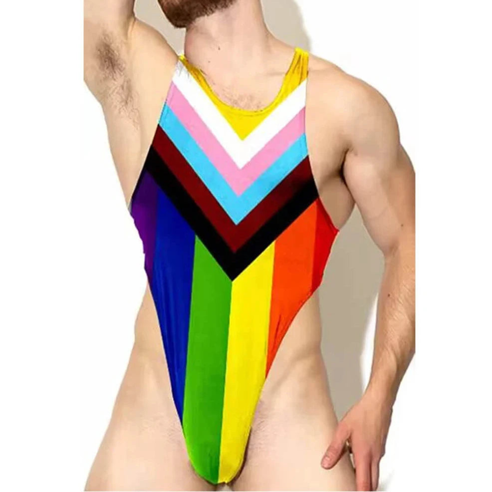 Pride Stripes Thong Bodysuit