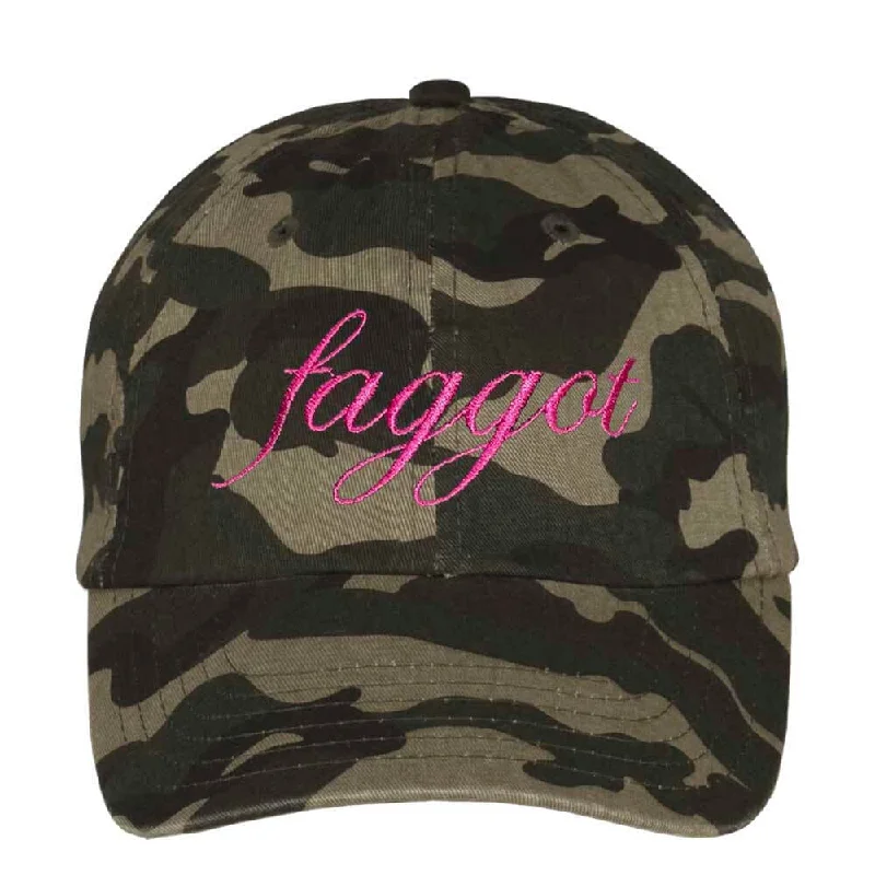 Faggot Script Camo Twill Dad Hat
