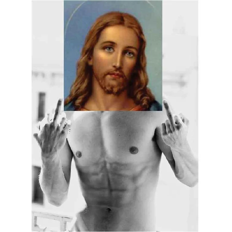 Naro Pinosa Jesus Finger Postcard