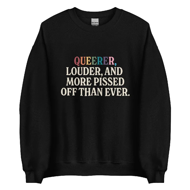 Hoodies with rainbow stars and equality signs--Queerer, Louder, and More Pissed Off Than Ever Unisex Sweatshirt Hoodies with rainbow stars and equality signs--Queerer, Louder, and More Pissed Off Than Ever Unisex Sweatshirt